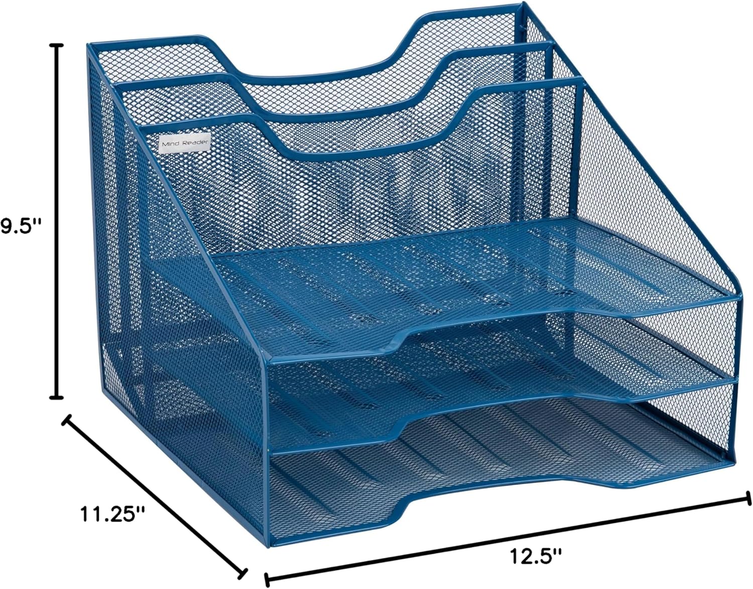Mind Reader Desktop Organizer, Vertical File Holder, Paper Trays, Metal Mesh