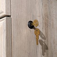 Sauder Palladia L-Shaped Desk with Drawers, File Cabinet Storage & Keyboard Tray