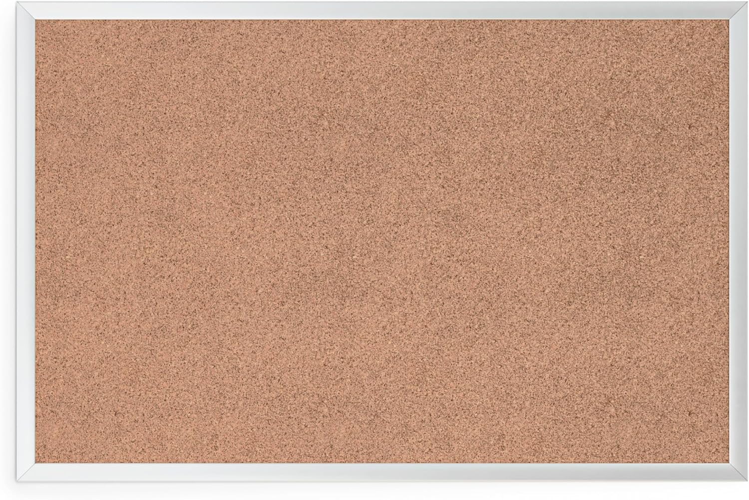 U BRANDS Cork Bulletin Board, Silver Aluminum Frame