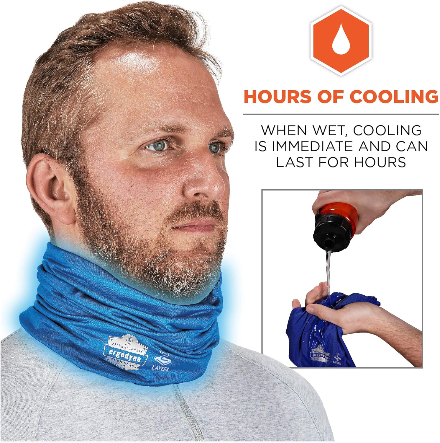 ERGODYNE Chill-Its 6489 2-Layer Cooling Neck Gaiter / Multi-Band
