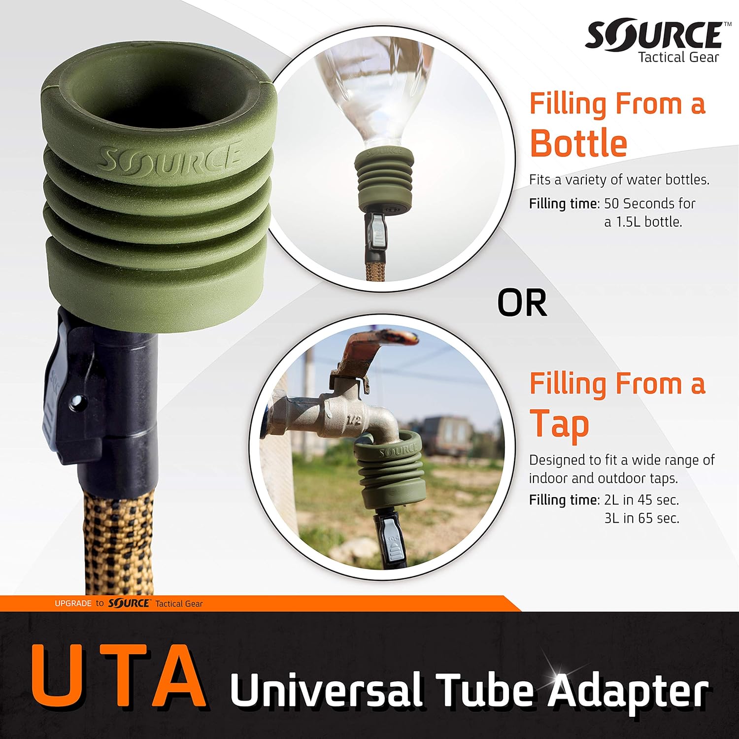Source Tactical Universal Tube Adapter for Hydration Systems - Olive Green (Without Pouch)