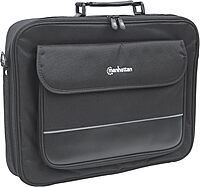 Manhattan 17 Inch Laptop Briefcase Shoulder Bag, Ultra-Lightweight & Padded Compartments, Black - 421560
