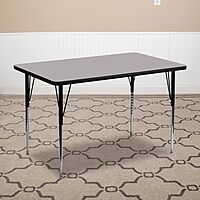Flash Furniture Wren Rectangular Thermal Laminate Activity Table - Standard Height Adjustable Legs