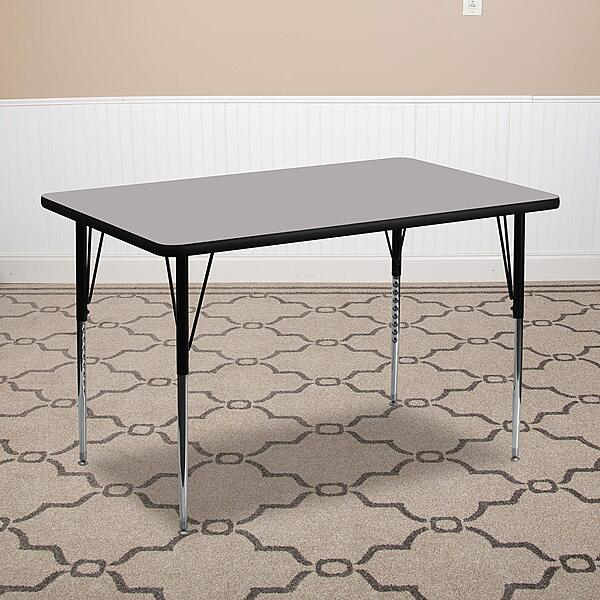 Flash Furniture Wren Rectangular Thermal Laminate Activity Table - Standard Height Adjustable Legs