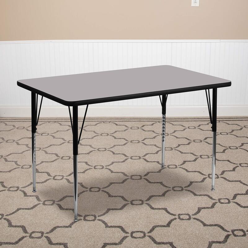 Flash Furniture Wren Rectangular Thermal Laminate Activity Table - Standard Height Adjustable Legs