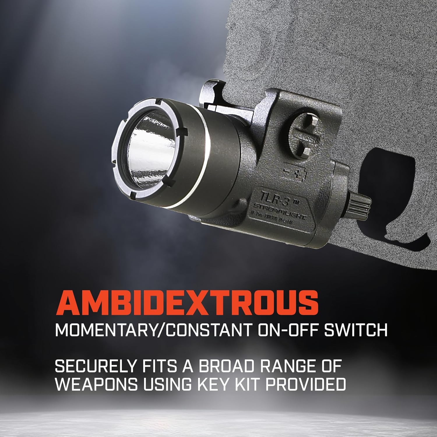 Streamlight 69220 TLR-3 170-Lumen Lightweight, Compact Weapon Mounted Tactical Light with Rail Locating Keys, Black