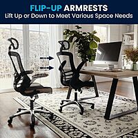 Flash Furniture Kelista High-Back Swivel Office Chair with Adjustable Lumbar Support and Seat Height