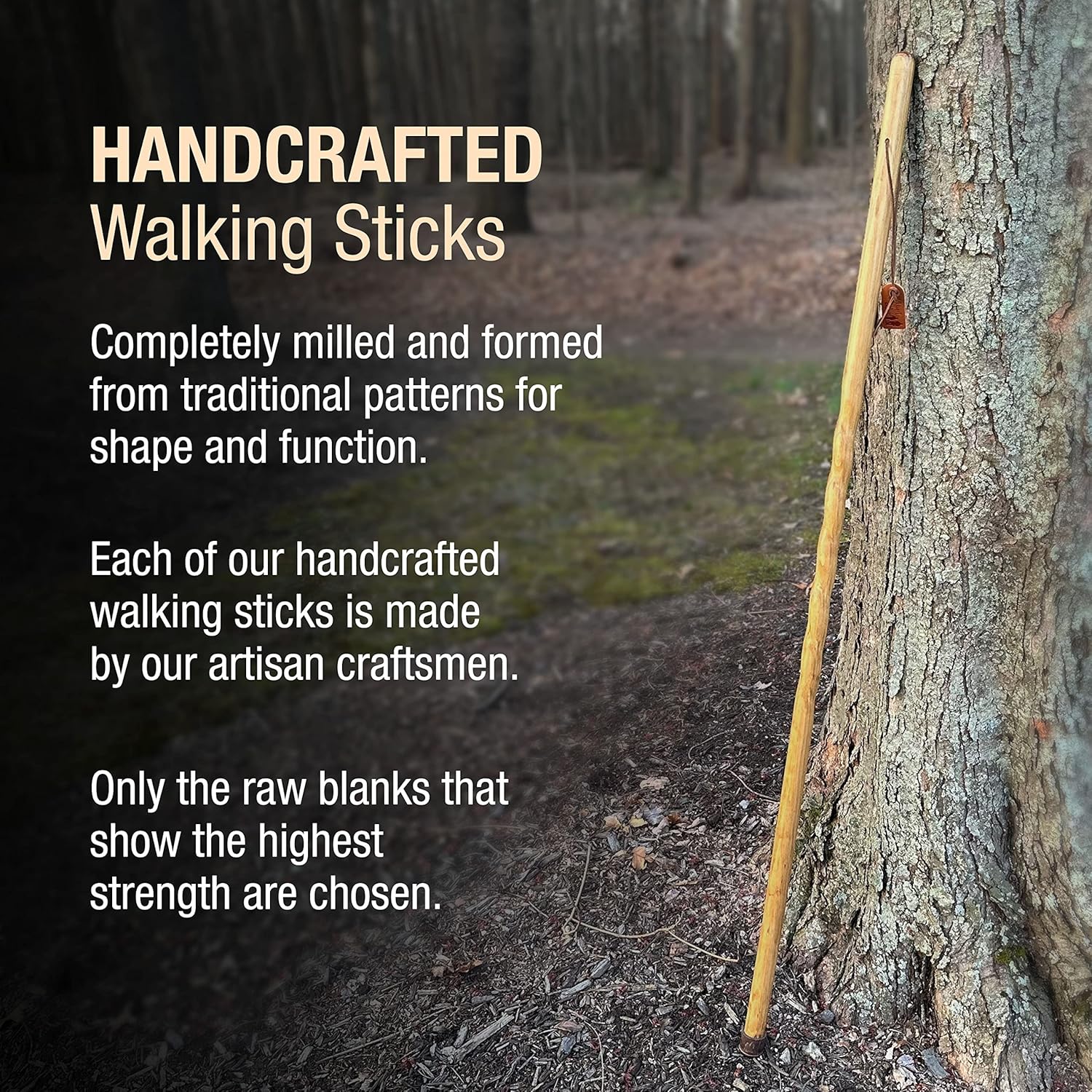 Brazos Handcrafted Wood Walking Stick, Twisted Pine, Trekker Style Handle, for Men & Women, Made in The USA, 55" Brown