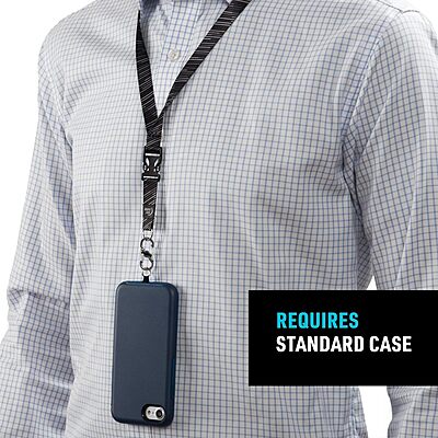 Nite Ize Hitch Phone Anchor & Lanyard – Secure Cell Phone - Anchor & Quick-Release Lanyard for Drop Protection & Convenience – Black Black Lanyard Anchor