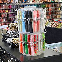 Azar Displays Four-Sided Revolving 8" W x 20" H Counter Pegboard Display with 24 Hooks