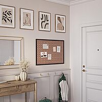 U BRANDS Fashion Cork Bulletin Board, Black Wood Frame