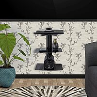 MegaMounts Tempered Glass 3-Shelf Multimedia Mounting Unit, 9.84inH x 23.62inW x 14.17inD, Black