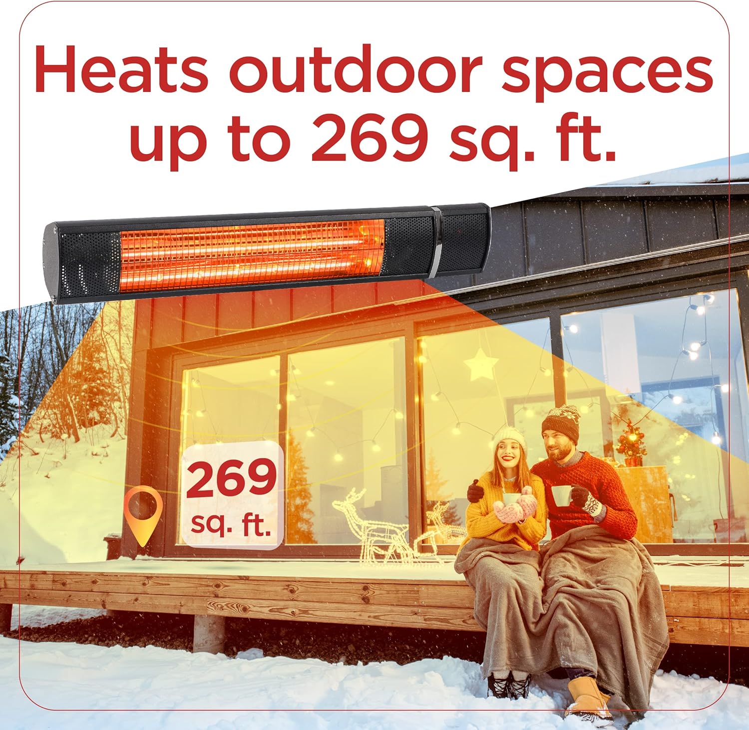 BLACK+DECKER 1500W Outdoor Electric Patio Heater with Remote Control