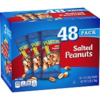 PLANTERS Salted Peanuts, 1 oz. Bags (192 Pack) - Snack Size Peanuts with Sea Salt & Simple Ingredients - Convenient Snacking - Kosher