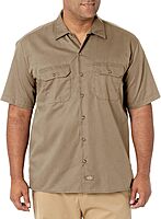 Dickies Men’s Short Sleeve Work Shirt – Durable Twill Button Down