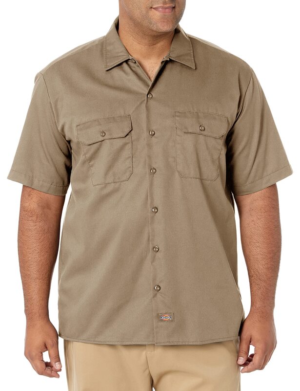 Dickies Men’s Short Sleeve Work Shirt – Durable Twill Button Down