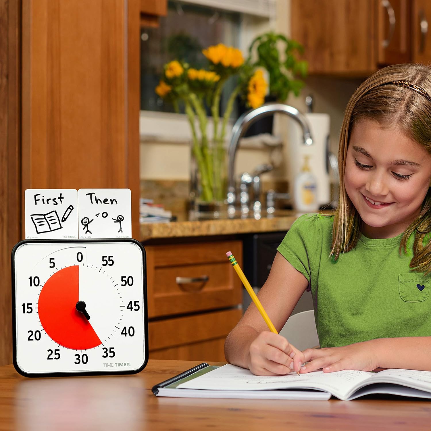 TIME TIMER 8 inch Visual Timer - 60 Minute Desk Countdown Clock with Dry Erase Activity Card