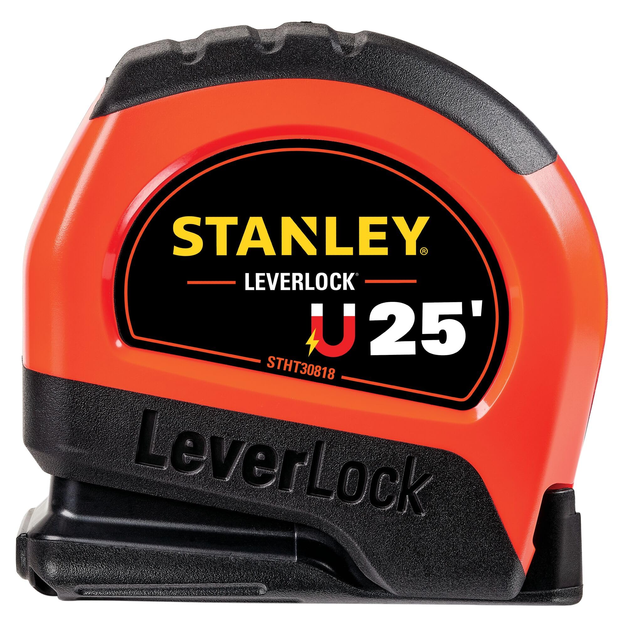 STANLEY 25 Ft. High Visibility Magnetic LEVERLOCK Tape Measure (STHT30818S)