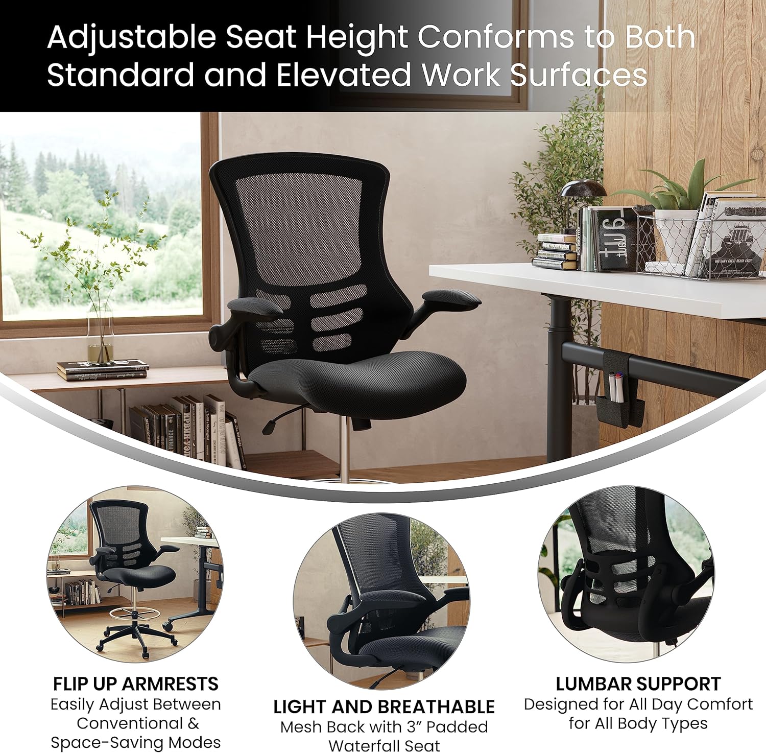 FLASH FURNITURE Kelista Mid-Back Swivel Office Chair