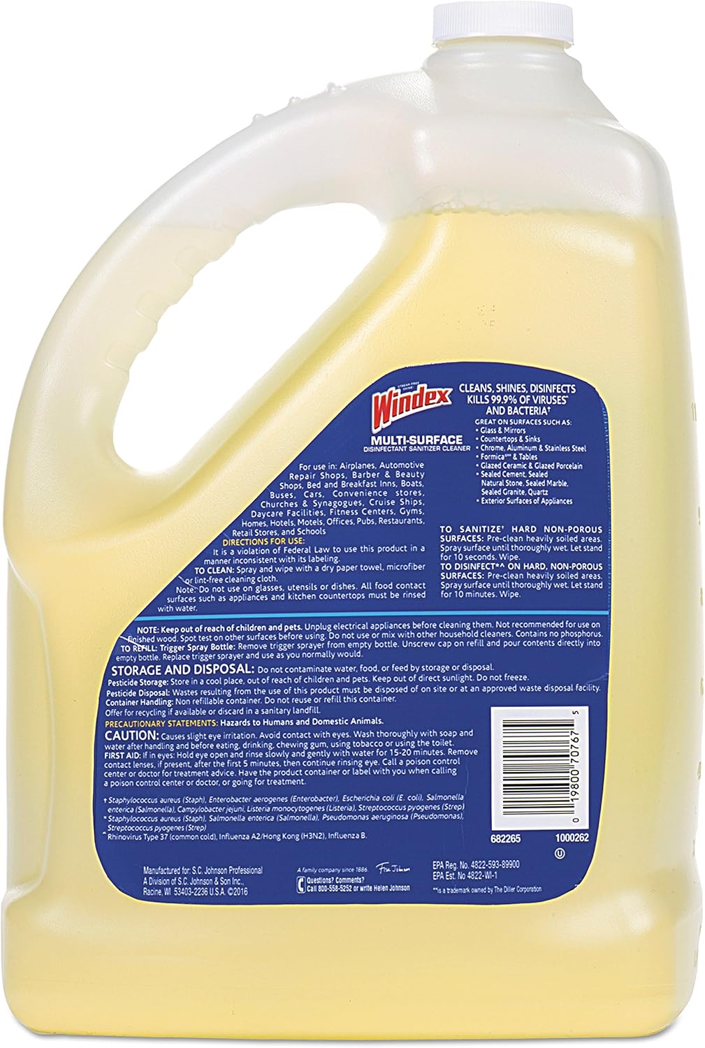 Windex Multi-Surface Disinfectant Cleaner, Citrus Scent, 128 Oz