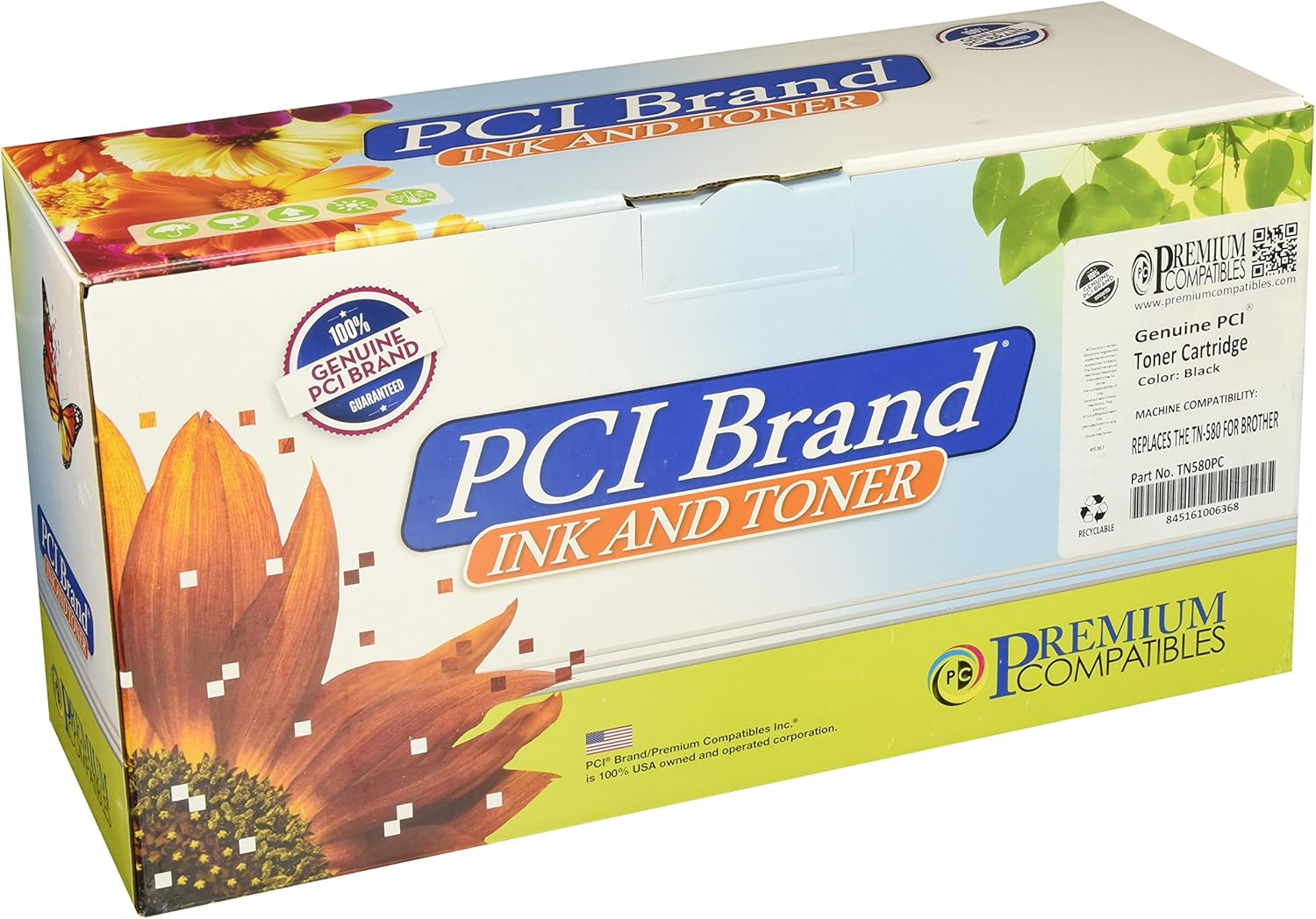 PCI Brand Compatible Toner Cartridge Replacement for Brother TN580 Black Toner Cartridge 7K Yield
