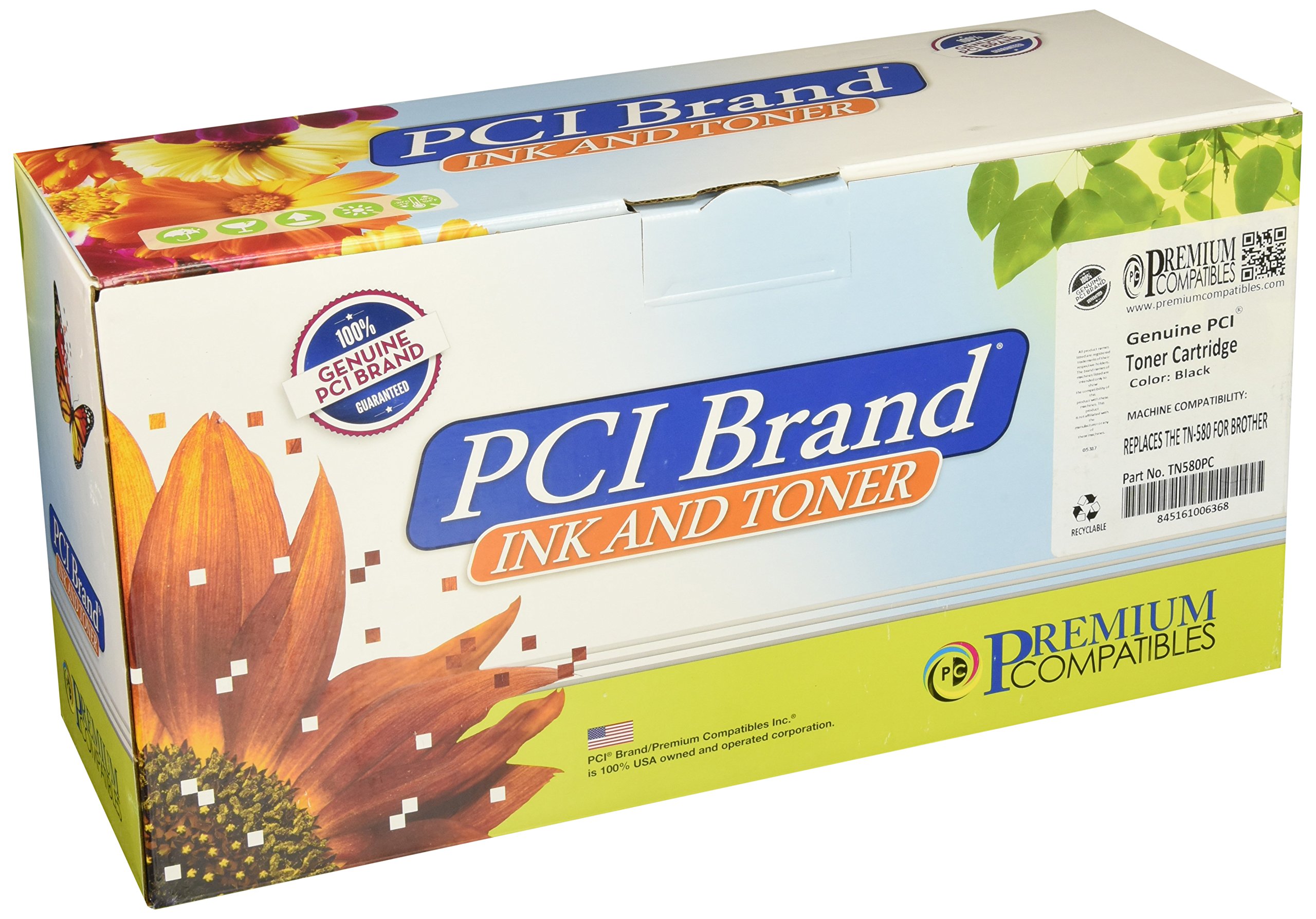 PCI Brand Compatible Toner Cartridge Replacement for Brother TN580 Black Toner Cartridge 7K Yield