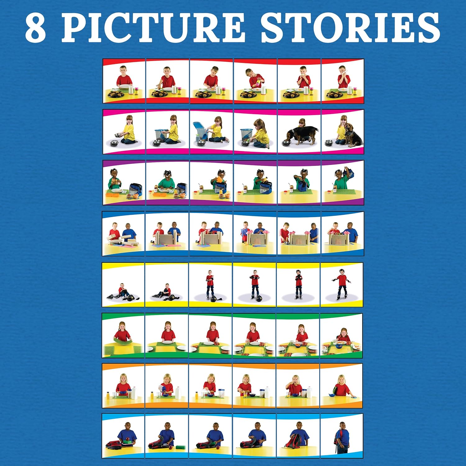 Carson Dellosa Learning to Sequence for Kids Puzzle, 6-Scene Sets With 8 Picture Board Stories