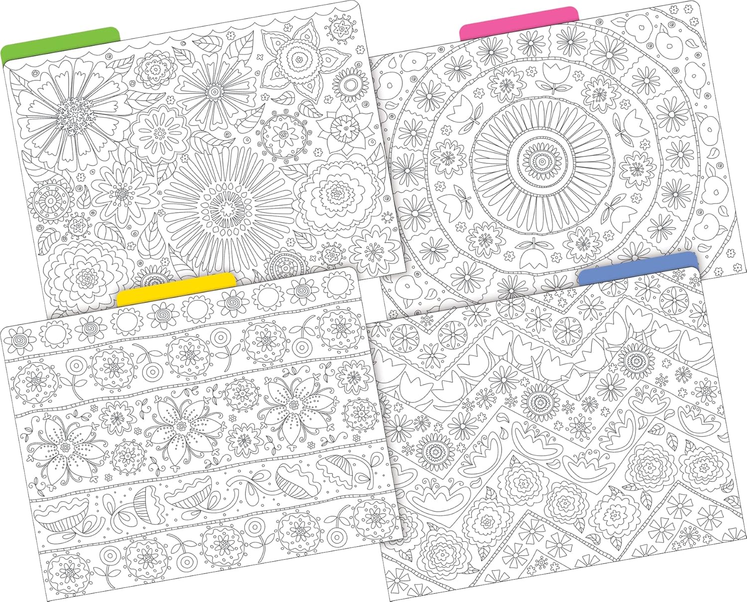 Barker Creek Designer File Folders Set of 36, Color Me! in My Garden, Multi-Design Set, Letter-Size, 1/3 Cut Tabs