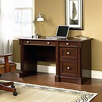 Sauder Palladia Computer Desk with Drawers, Home Office Desk with File Cabinet Storage Drawer - Management, Keyboard Tray