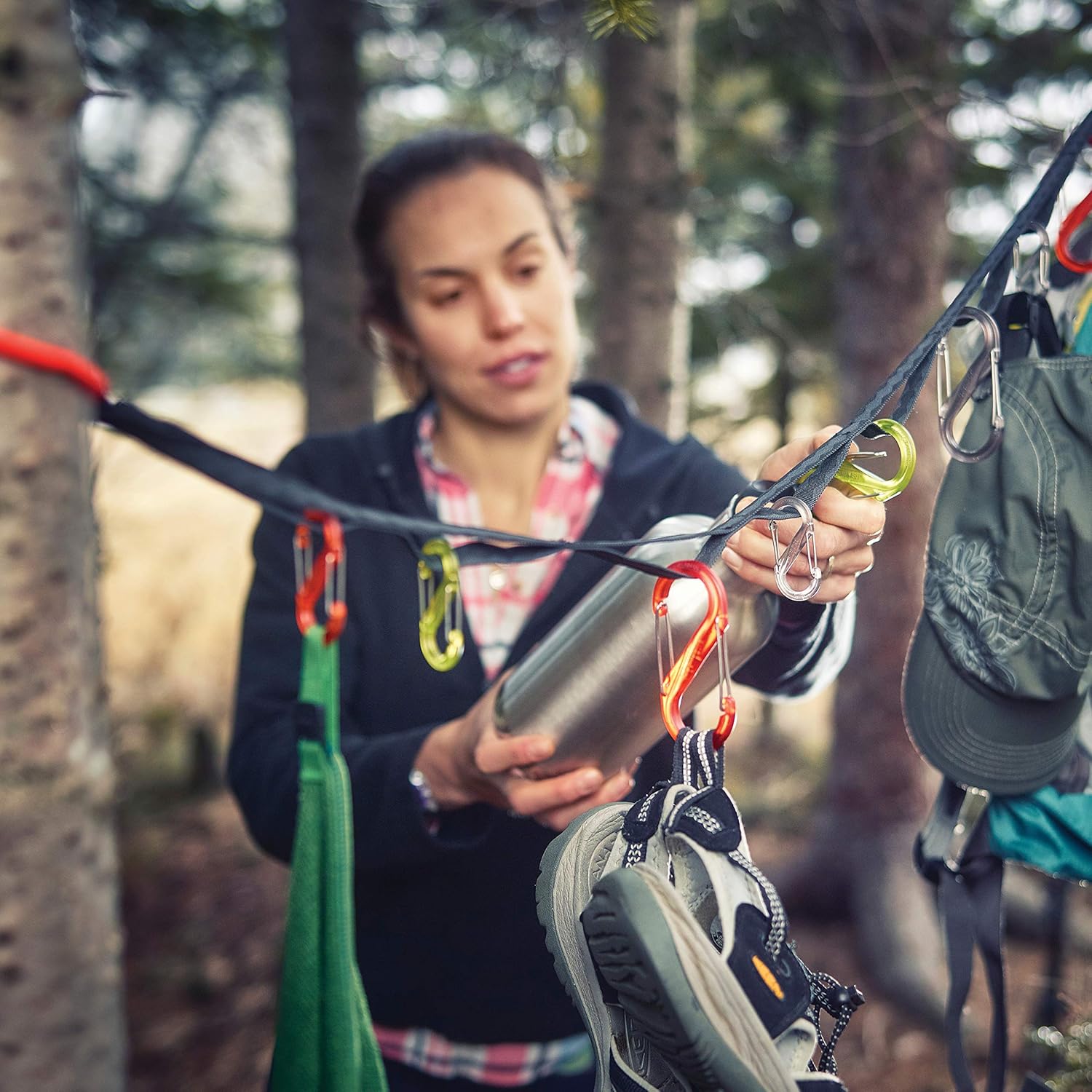 Nite Ize GearLine Hanging Organization System - Gear Ties for Camping, Hiking & Outdoor Activities