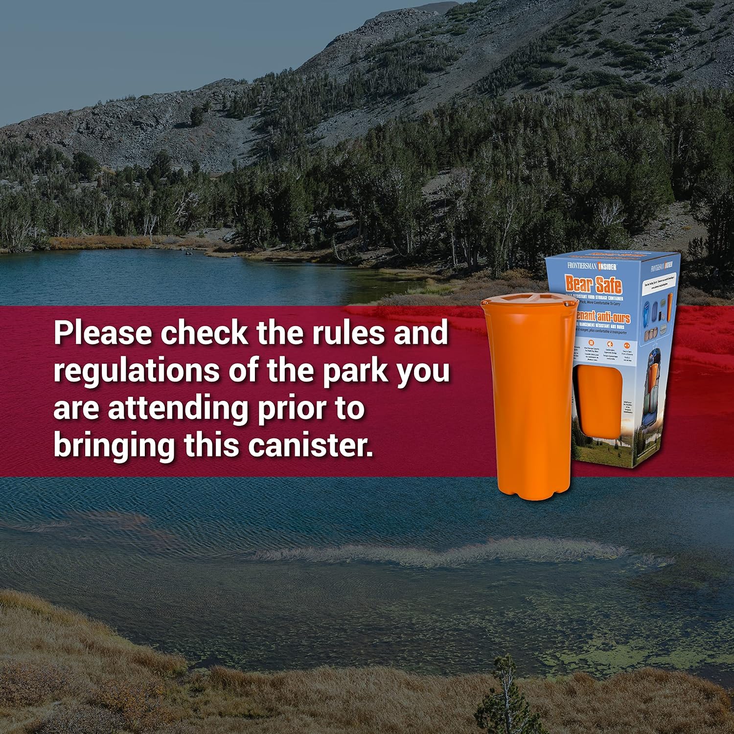SABRE Frontiersman Bear Safe Food Storage Container, 11.86-Liter Storage Capacity, Locking Lid, Water and Airtight
