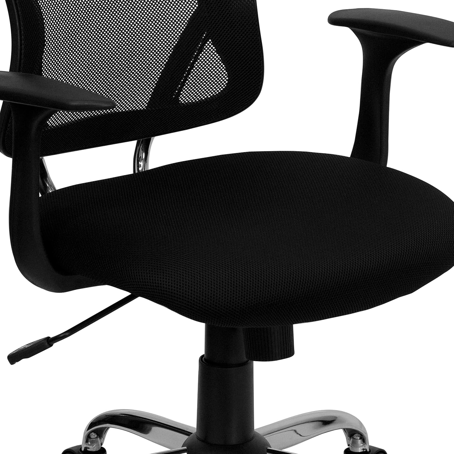 FLASH FURNITURE Alfred Mid-Back Mesh Swivel Task Office Chair with Chrome Base and Arms
