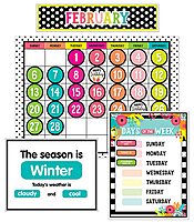 Schoolgirl Style Simply Stylish Tropical 92-Piece Calendar Bulletin Board Set for Classroom