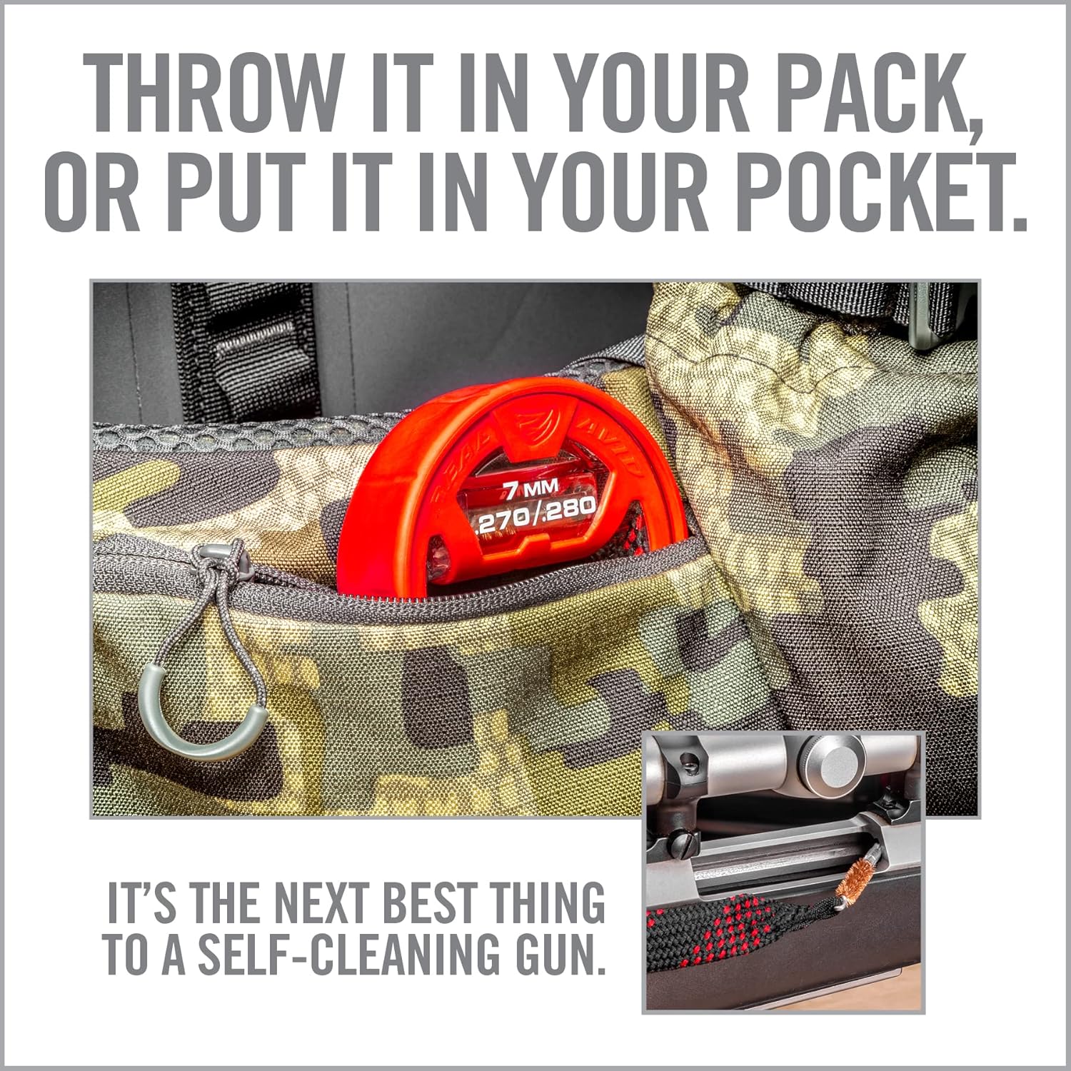 Real Avid Bore Boss Gun Cleaning System - Rapid Pull Through Barrel & Bore Cleaning Cable with Integrated Brush & Mop
