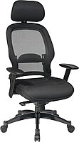 Office Star Professional Air Grid Mesh High-Back Office Chair With Headrest, Black
