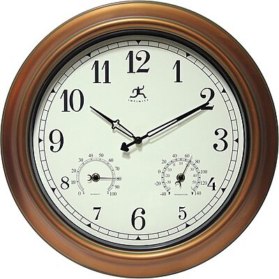 Infinity Instruments Craftsman Wall Clock, 18 inch, Copper