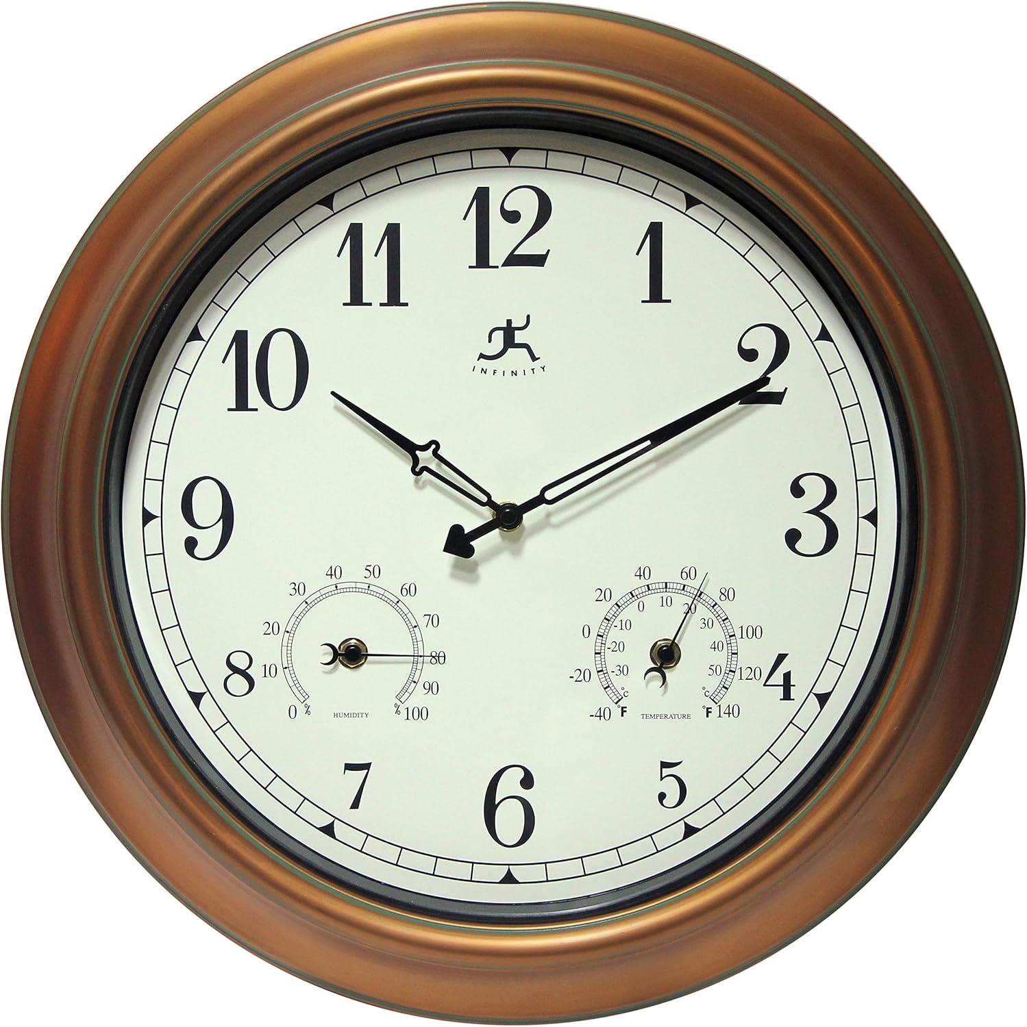 Infinity Instruments Craftsman Wall Clock, 18 inch, Copper
