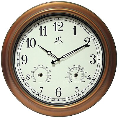 Infinity Instruments Craftsman Wall Clock, 18 inch, Copper