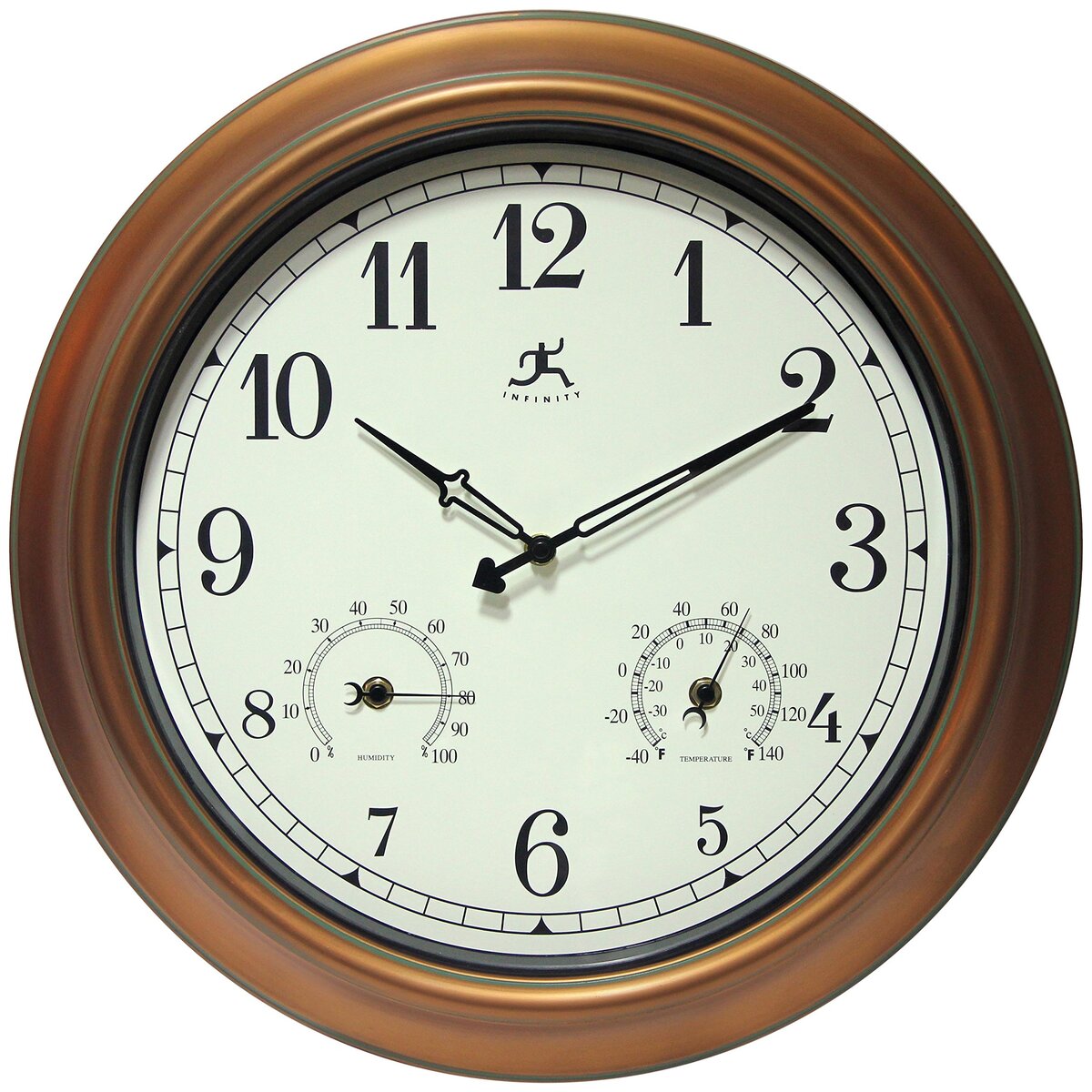 Infinity Instruments Craftsman Wall Clock, 18 inch, Copper