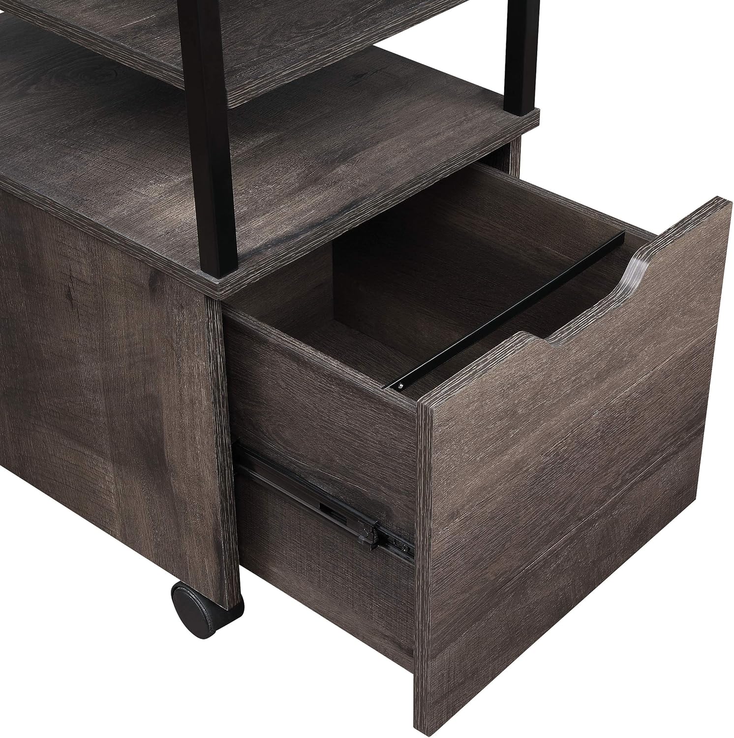 OSP Home Furnishings Contempo Mobile Cart, Ozark Ash