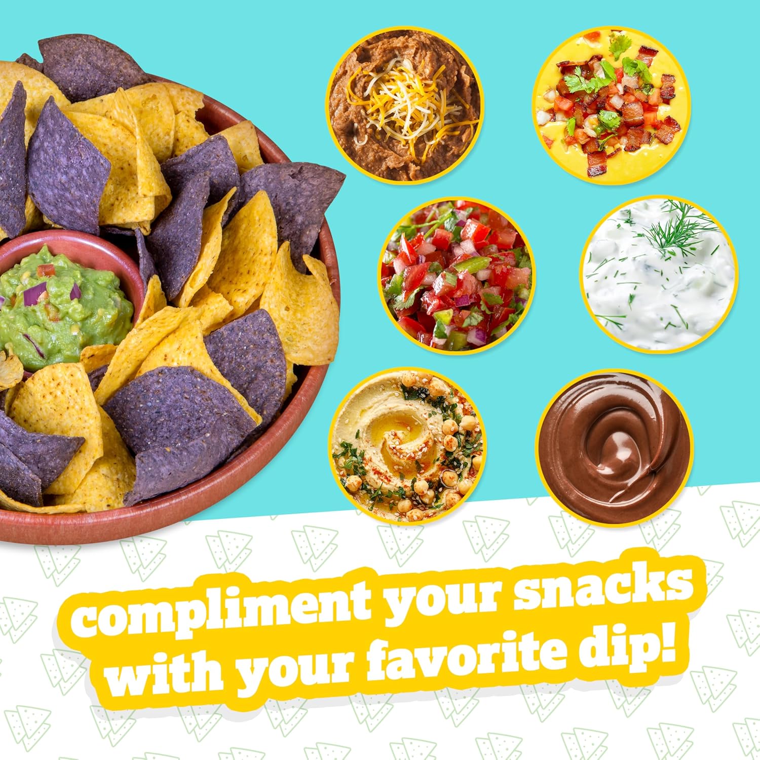 Nostalgia Taco Tuesday 10-Inch Tortilla Chip & Salsa Bowl, Perfect For Potato Chips, Pretzels, Veggies, Ranch, Guacamole