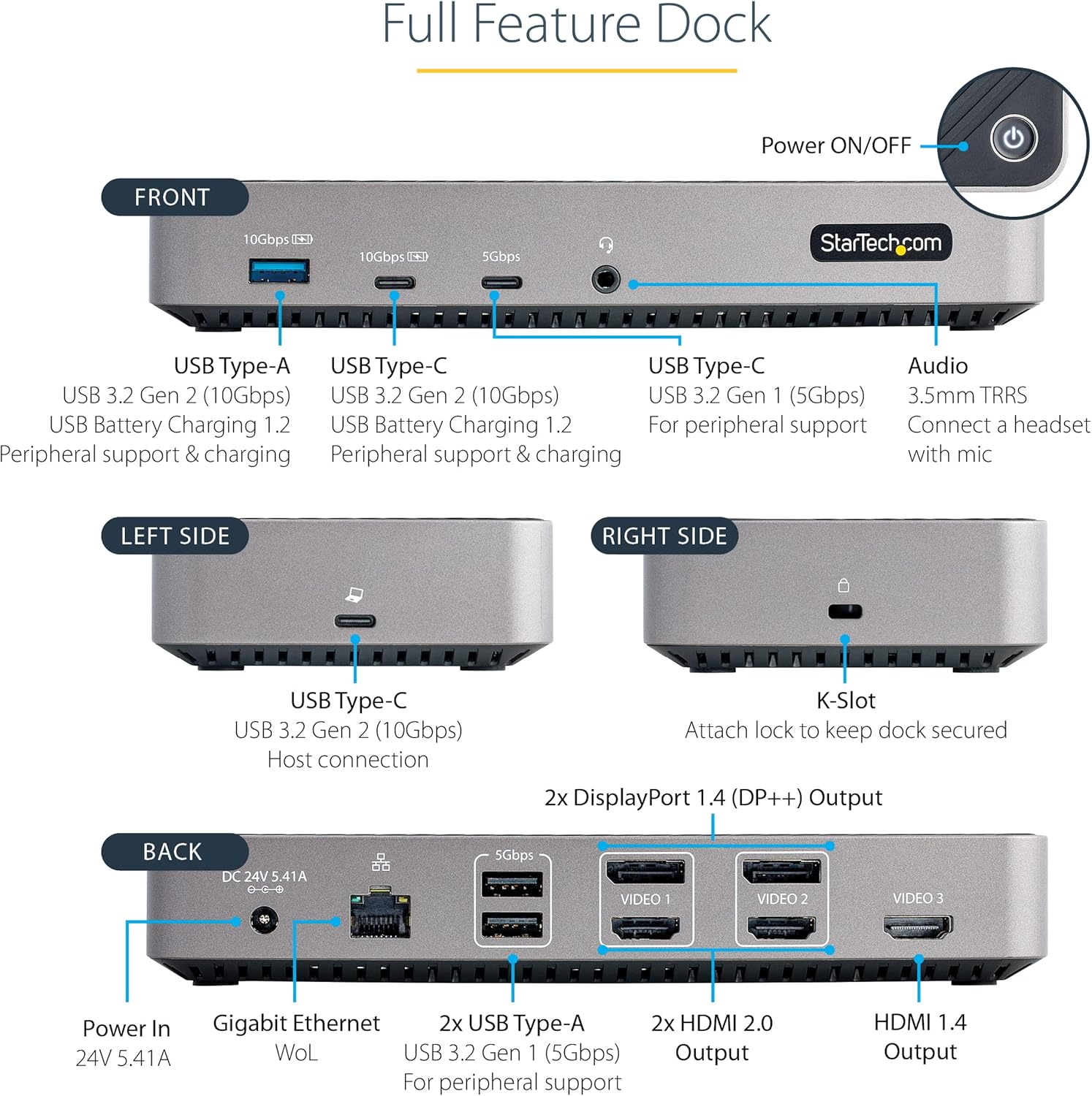 StarTech.com Universal USB-C and Thunderbolt Docking Station