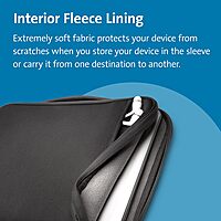 Kensington Laptop Sleeve with Storage Pocket and Fleece Interior