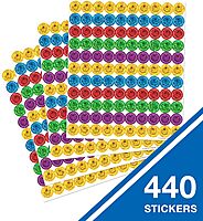 Carson Dellosa 440 Smiley Face Stickers, Colorful Seals for Crafts, Scrapbooking, Potty Training, Teacher Planner