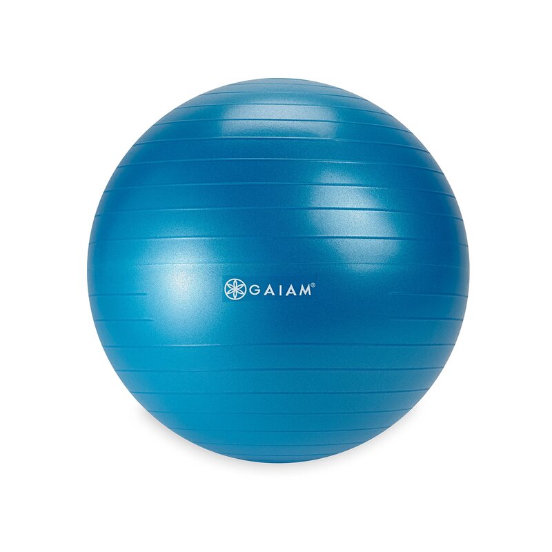 Gaiam Kids Balance Ball - Exercise Stability Yoga Ball, Kids Alternative Flexible Seating for Active Children in Home or Classroom (Satisfaction Guarantee), 45cm Blue 45cm