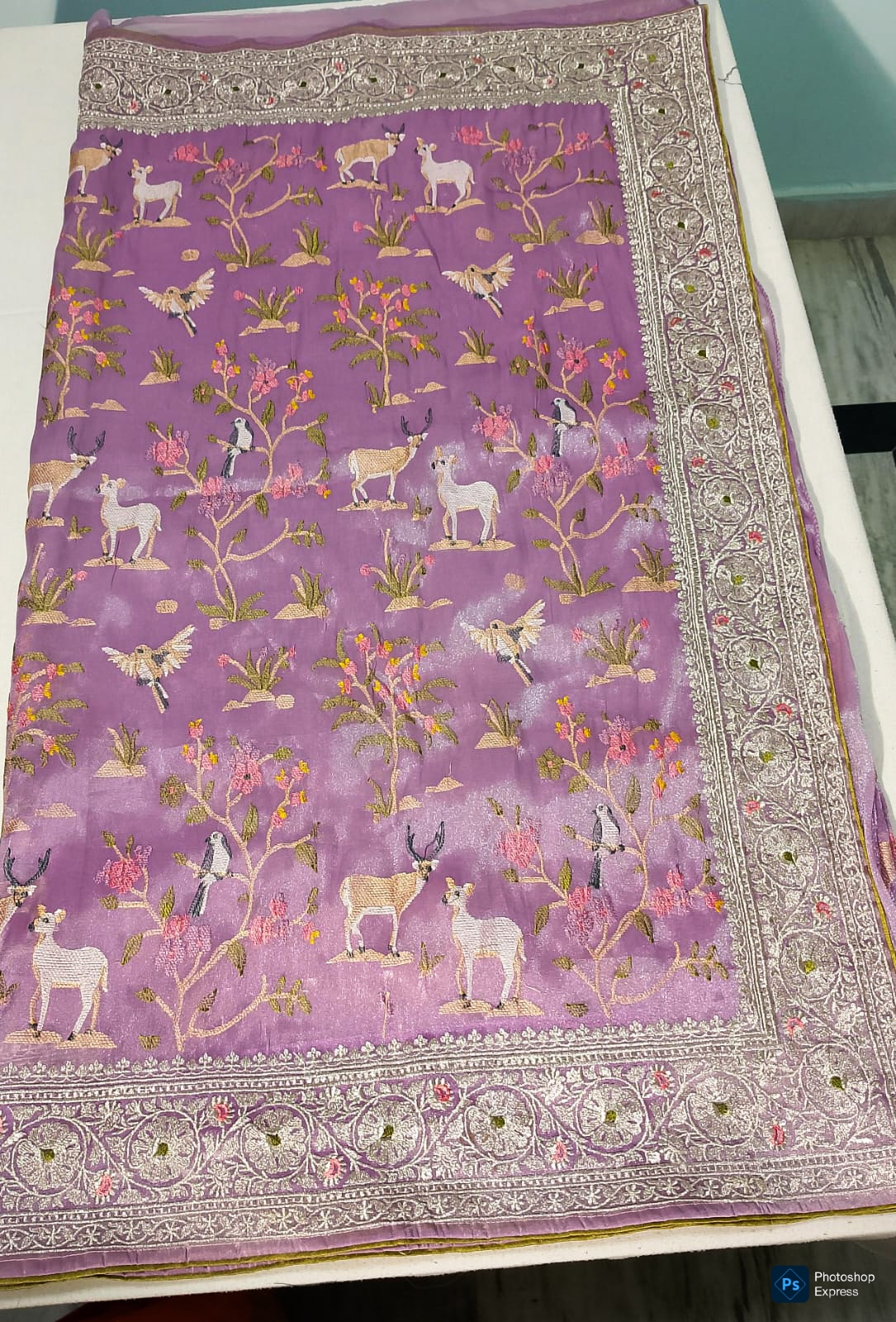 N573: Ready To Ship Beautiful Desginer Organza Saree In With Stitched Blouse