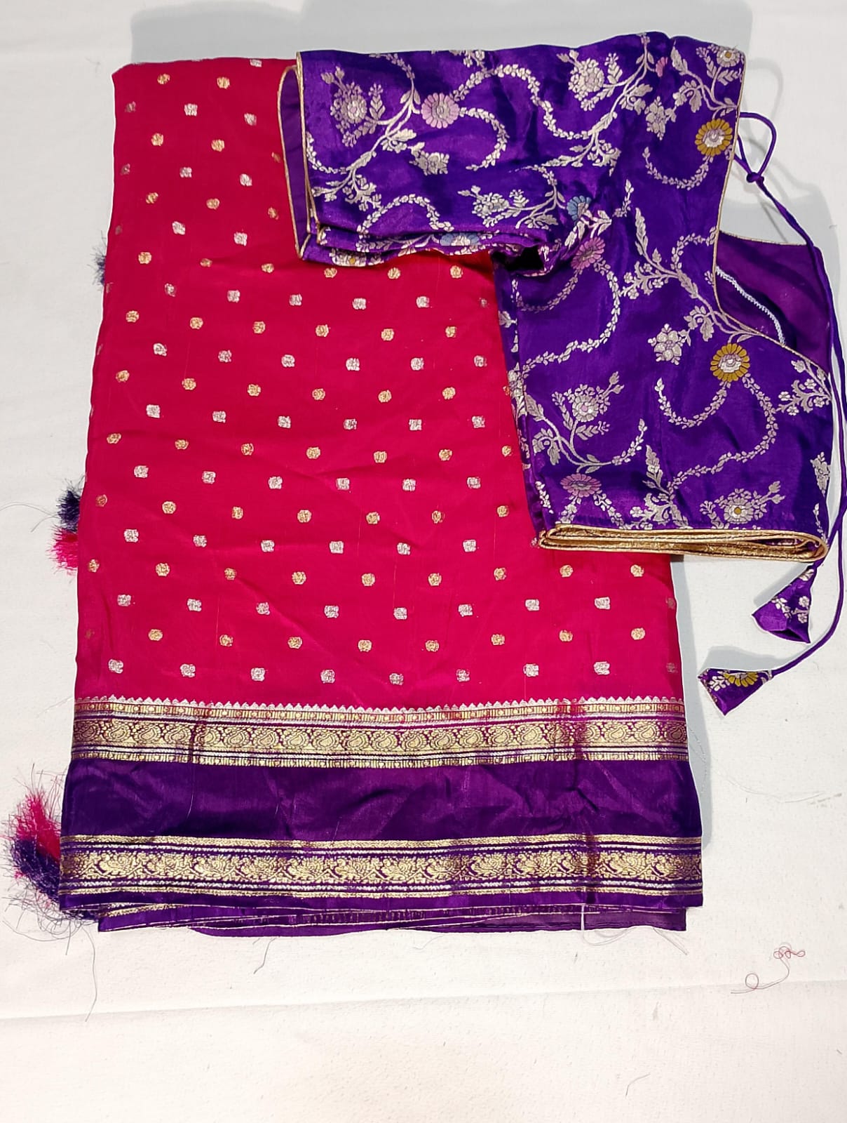 N612: Ready To Ship Beautiful Chinnon Silk Saree With Stitched Blouse
