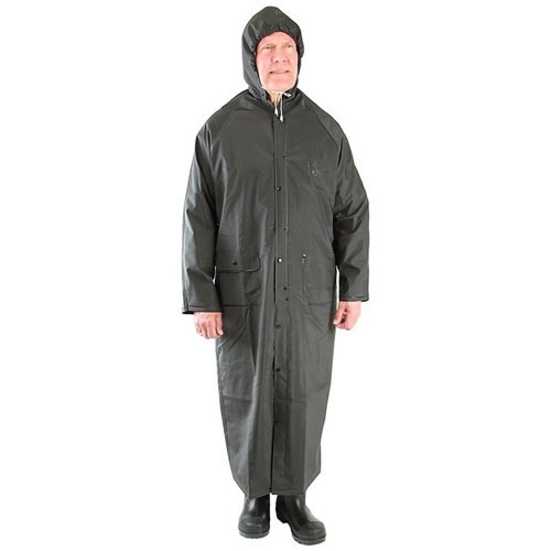35MM BLACK PVC/POLYESTER/PVC 60" RAINCOAT