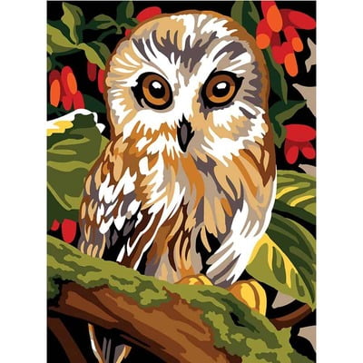 La Civetta - Originale tela per ricamo a mezzopunto