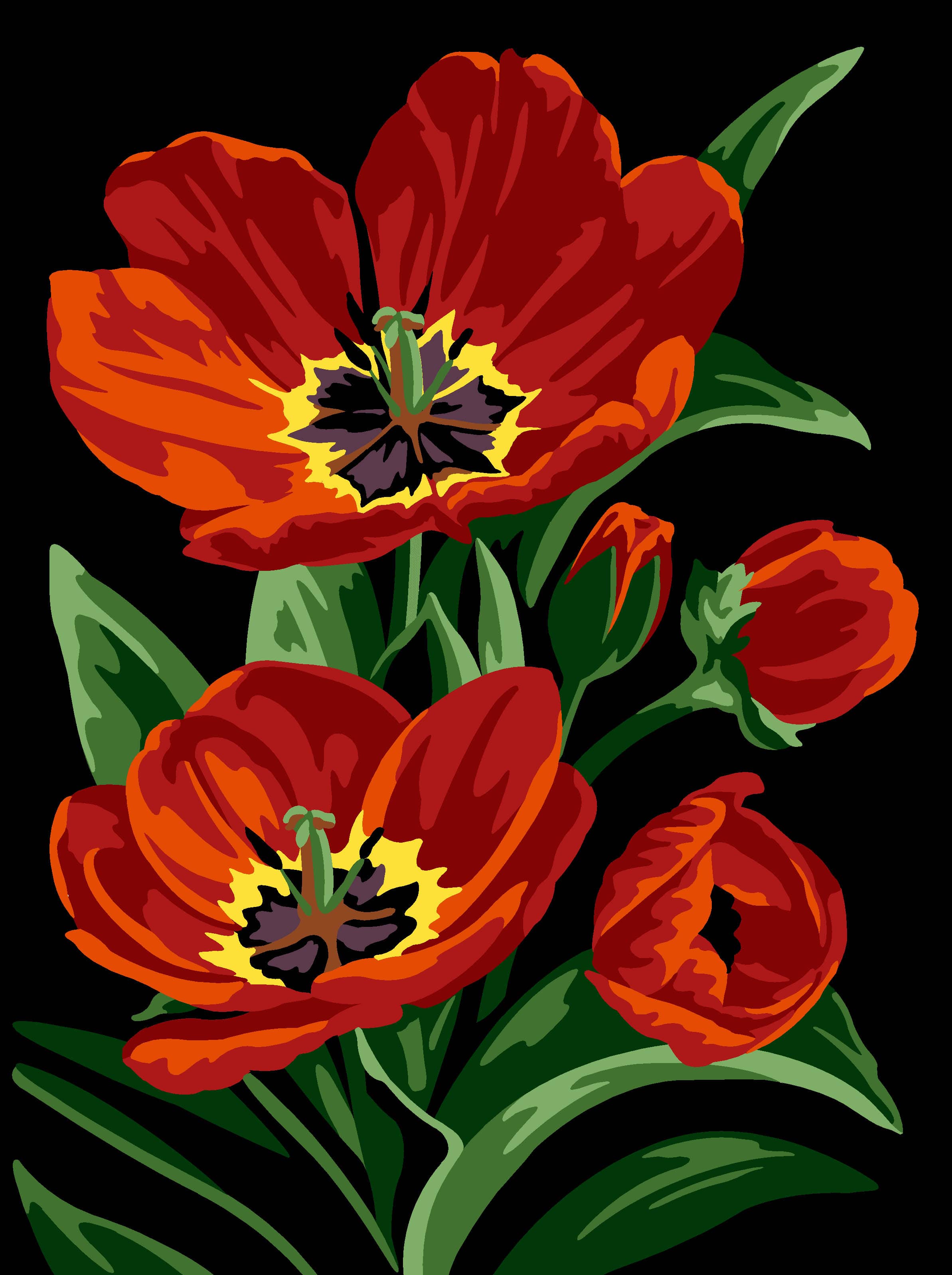 Il Rosso e il Nero - Tela da ricamare a mezzopunto